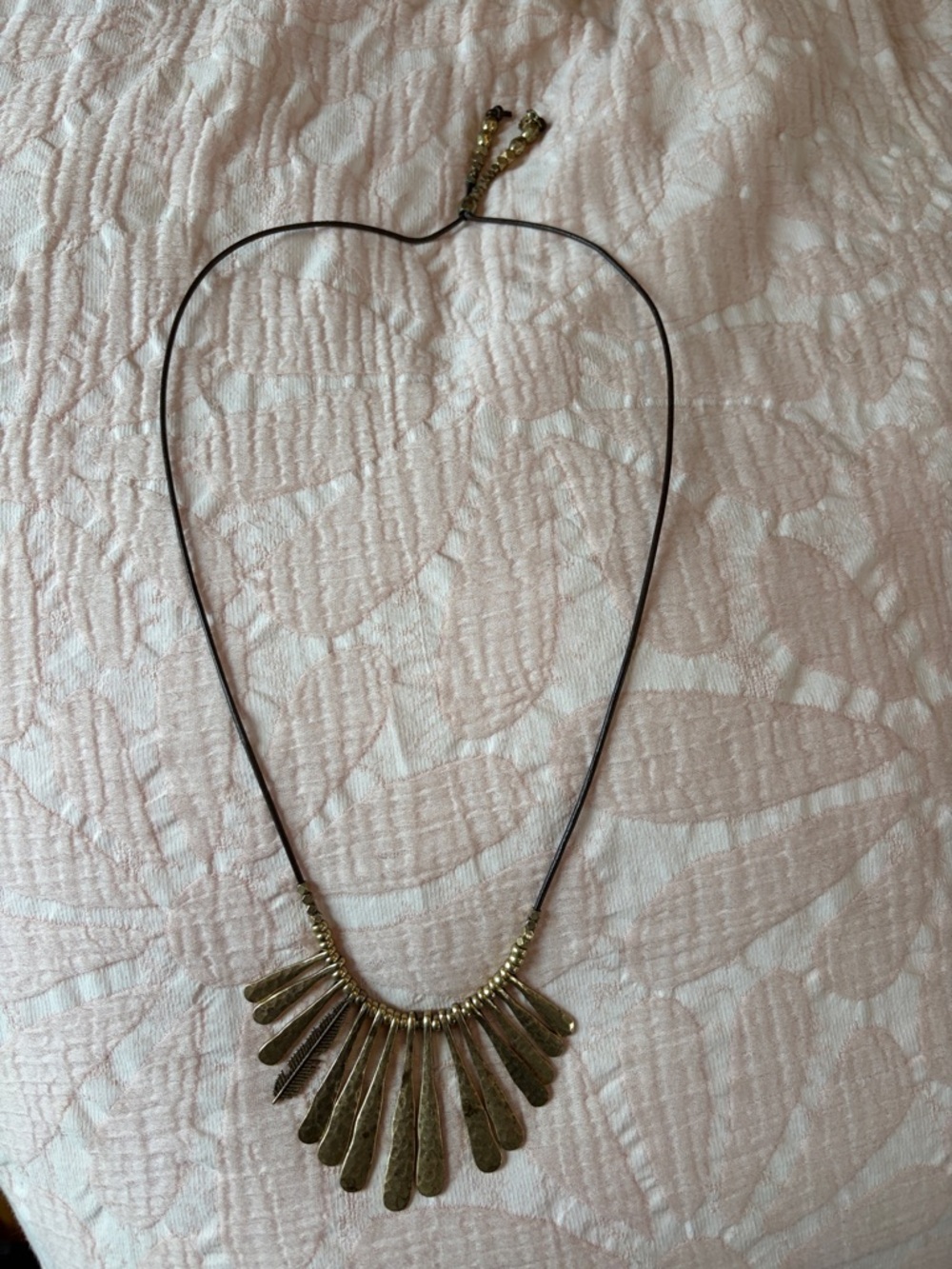Boho Gold Fan Pendant Necklace - Women Jewelry